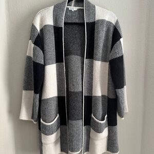 Black and White Checkered Women's Sweater